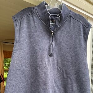 ⛳ Greg Norman Sleeveless Golf Vest – Blue Quarter-Zip – XL – Cotton Blend